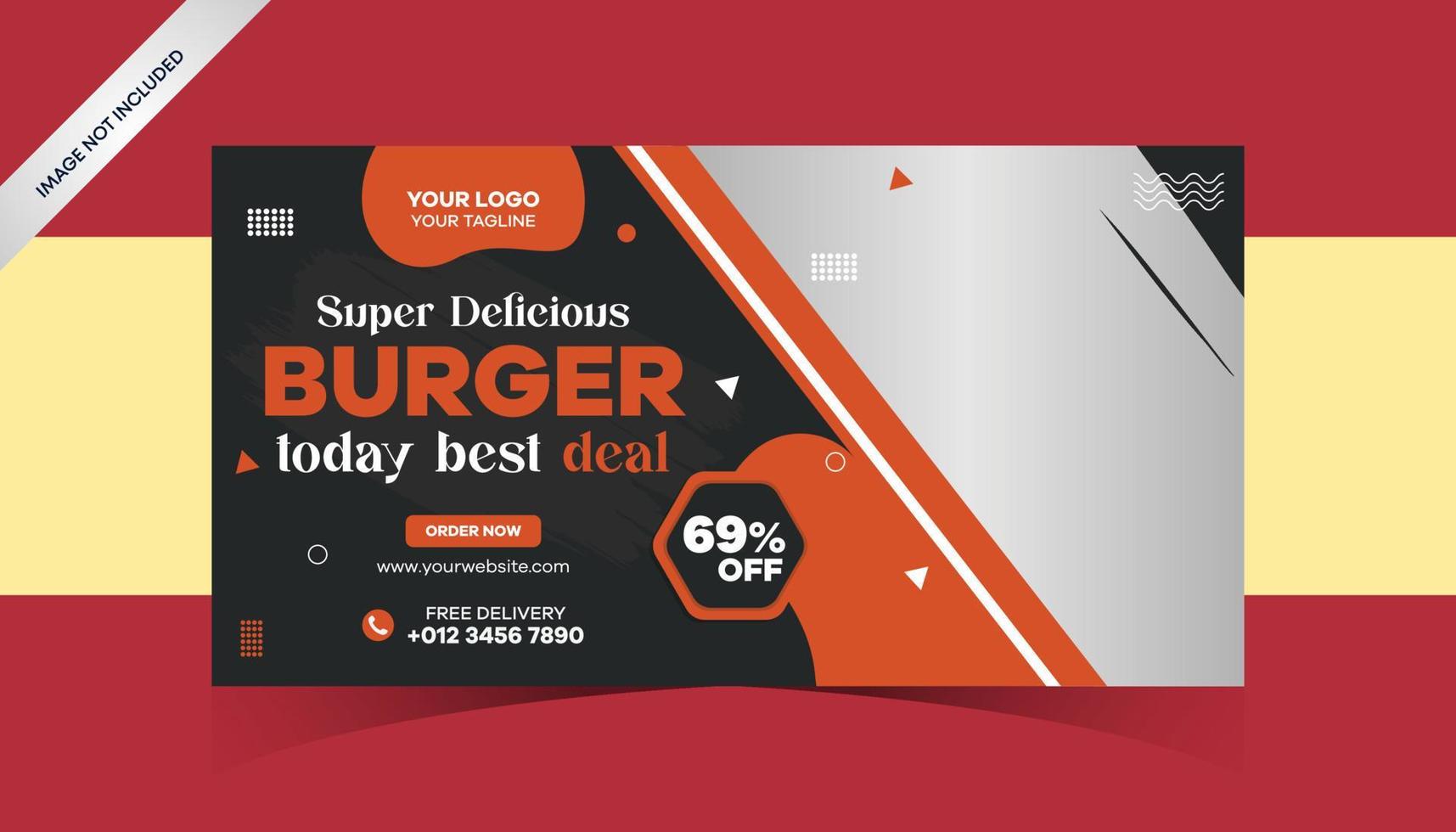 Restaurant social media banner template for business promotion, Social media food template, Food menu banner, social media post, Editable social media template, and flat design of food cover vector