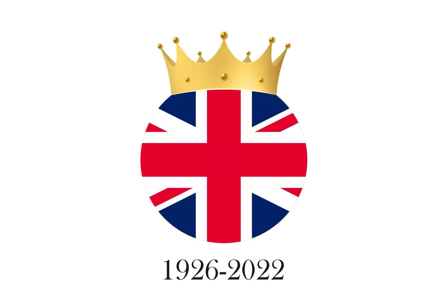 Dim United Kingdom of Great Britain flag and golden crown vector