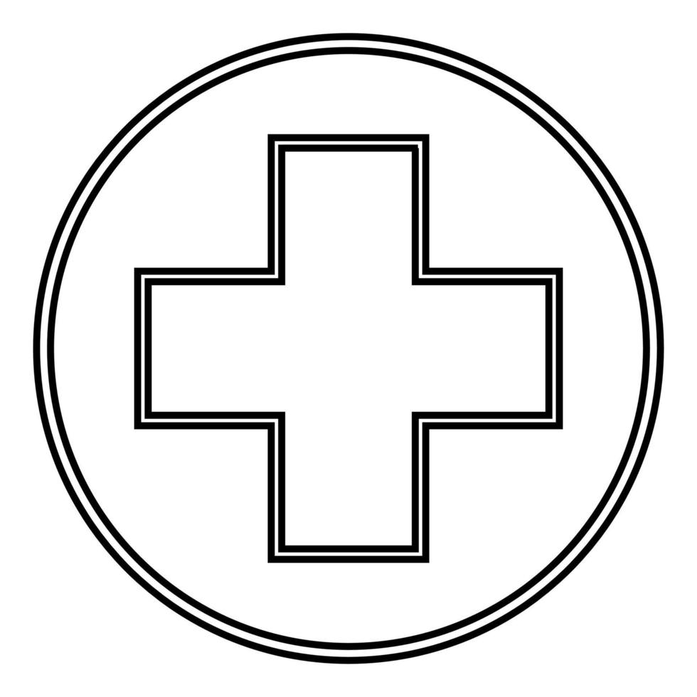 Simple Illustration of medical cross. Isolated flat icon vector