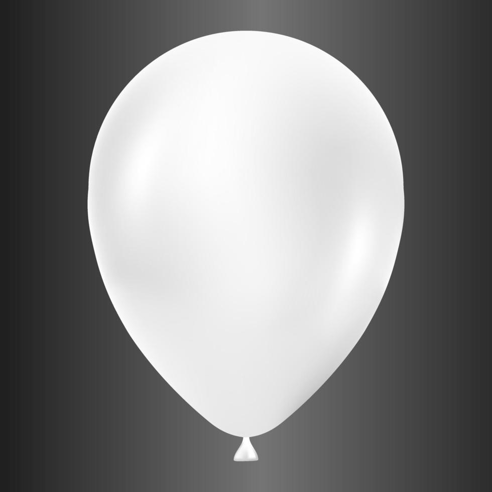 blanco globo ilustración para carnaval aislado en oscuro antecedentes vector
