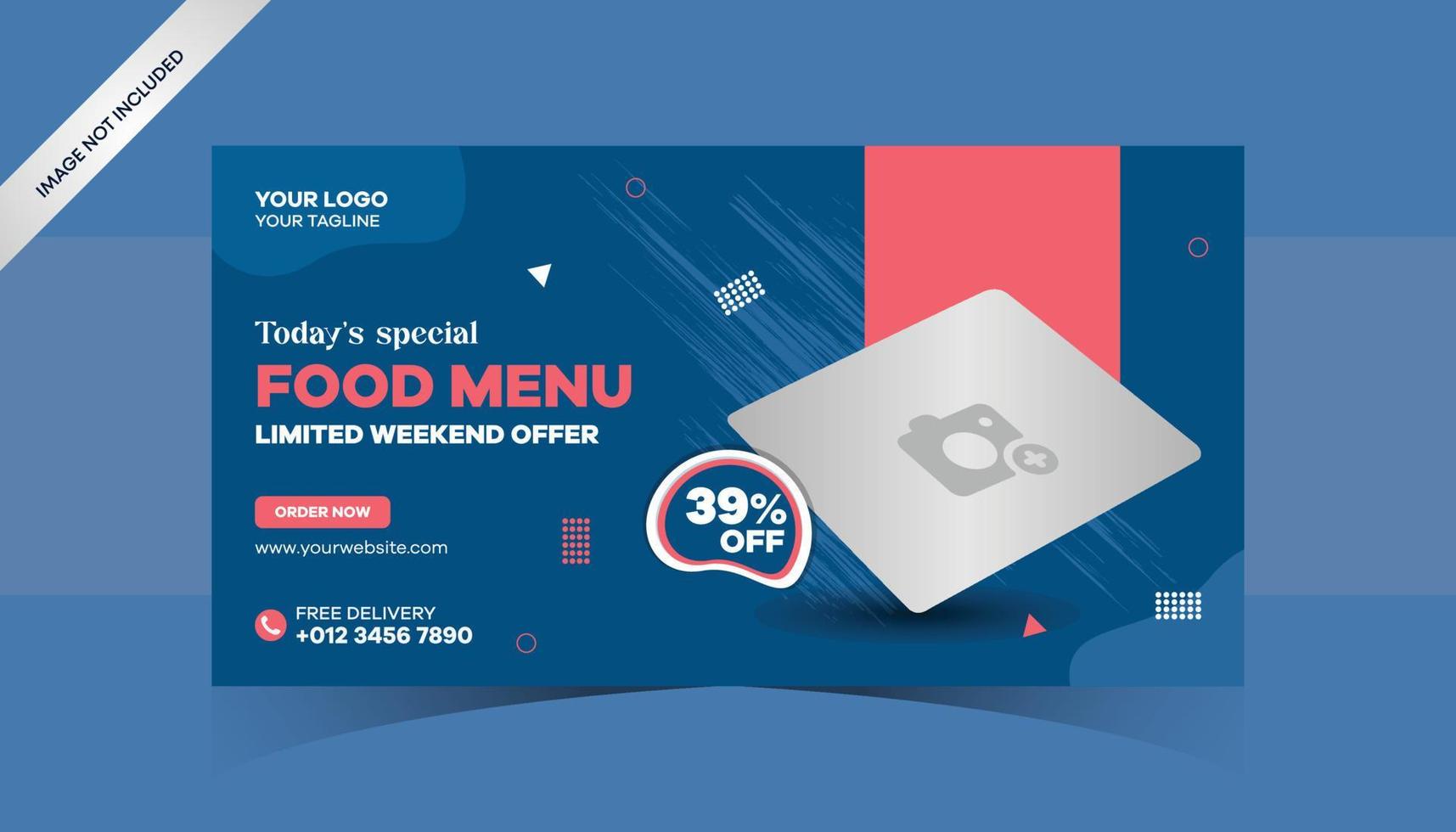 Restaurant social media banner template for business promotion, Social media food template, Food menu banner, social media post, Editable social media template, and flat design of food cover vector