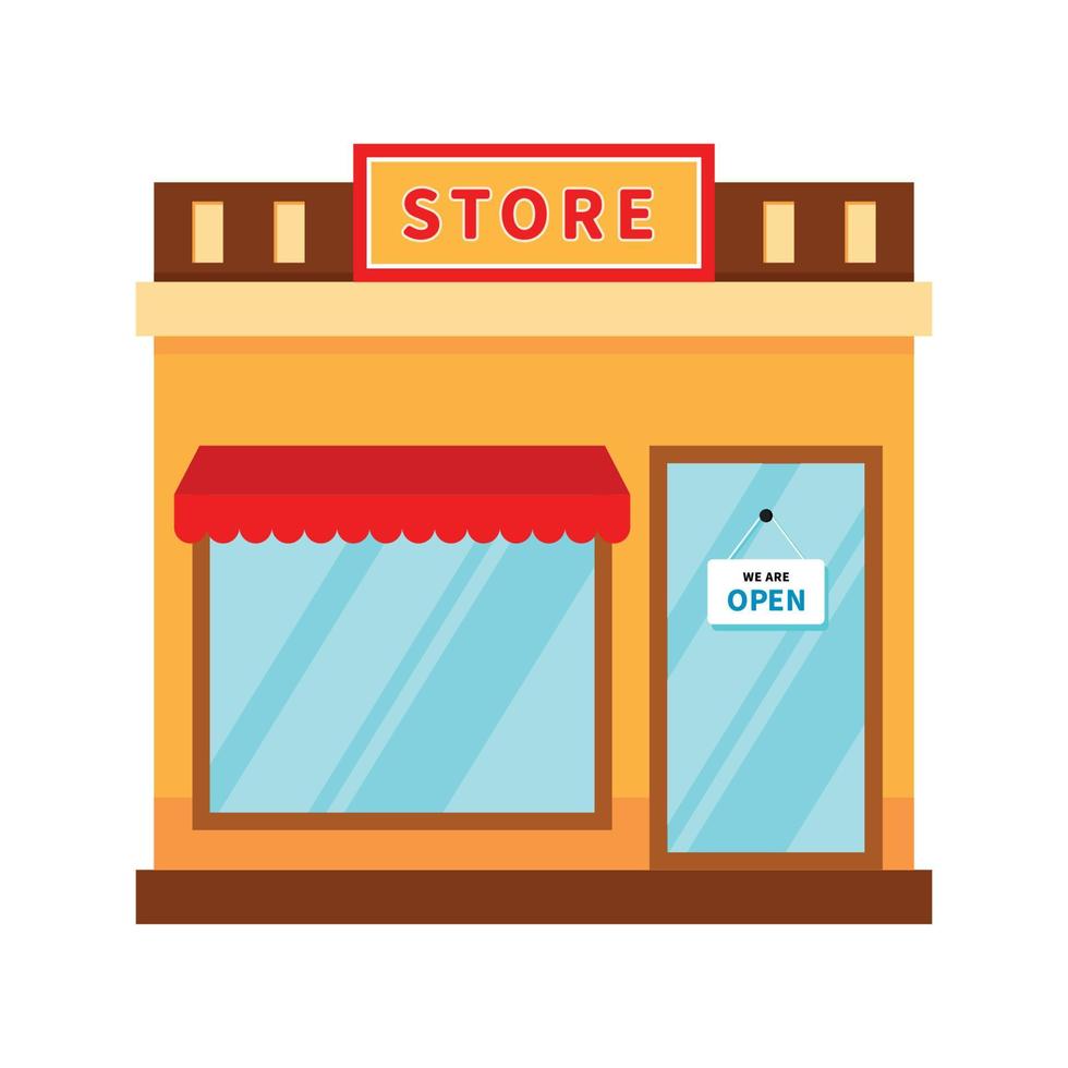 Front Shop Store Exterior Building Vector Illustration