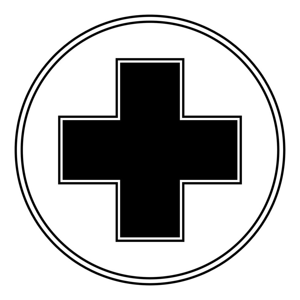 Simple Illustration of medical cross. Isolated flat icon vector