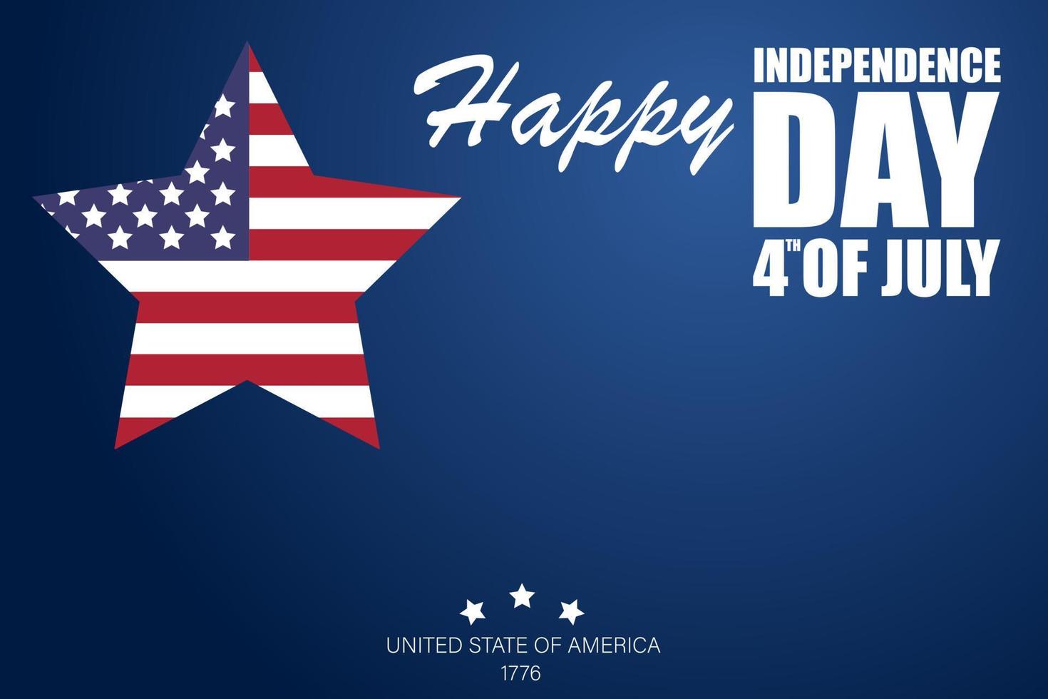 Independence Day of the USA. Fourth of July Design with Flag and Stars vector