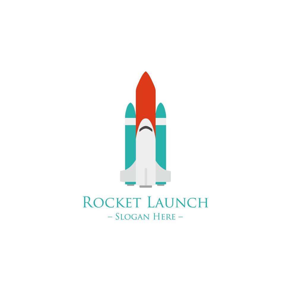 rocket ship with fire Flat icon. Vector illustration with flying rocket. Project startup