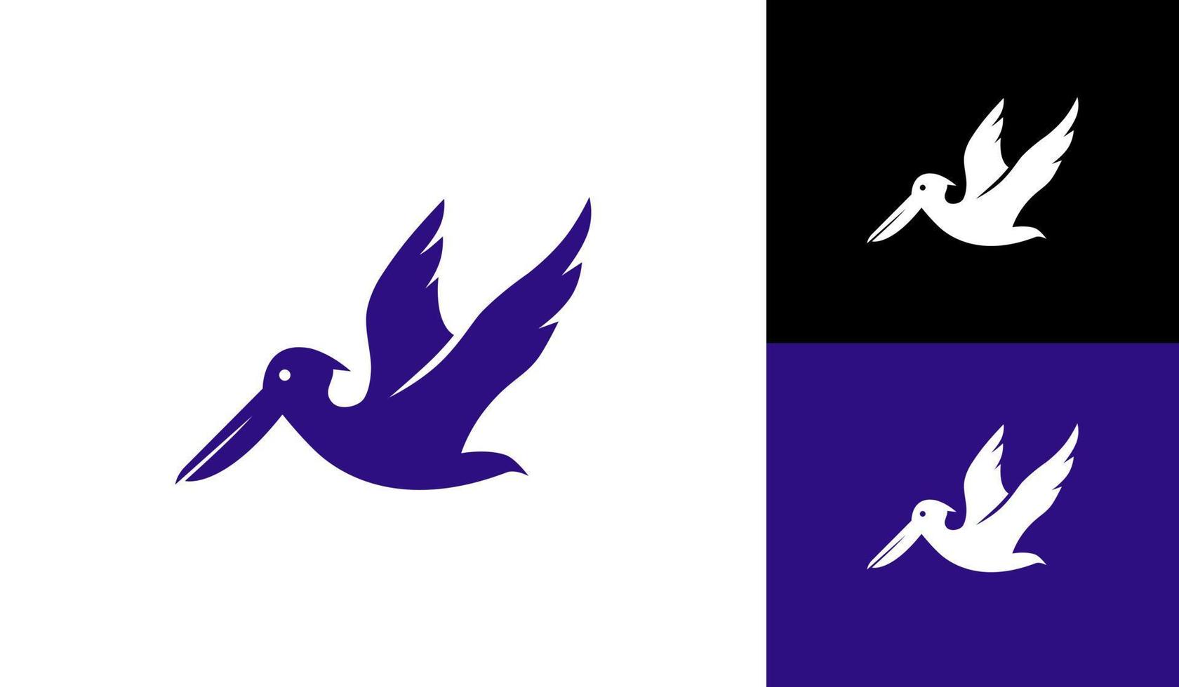 Flying pelican bird logo vector