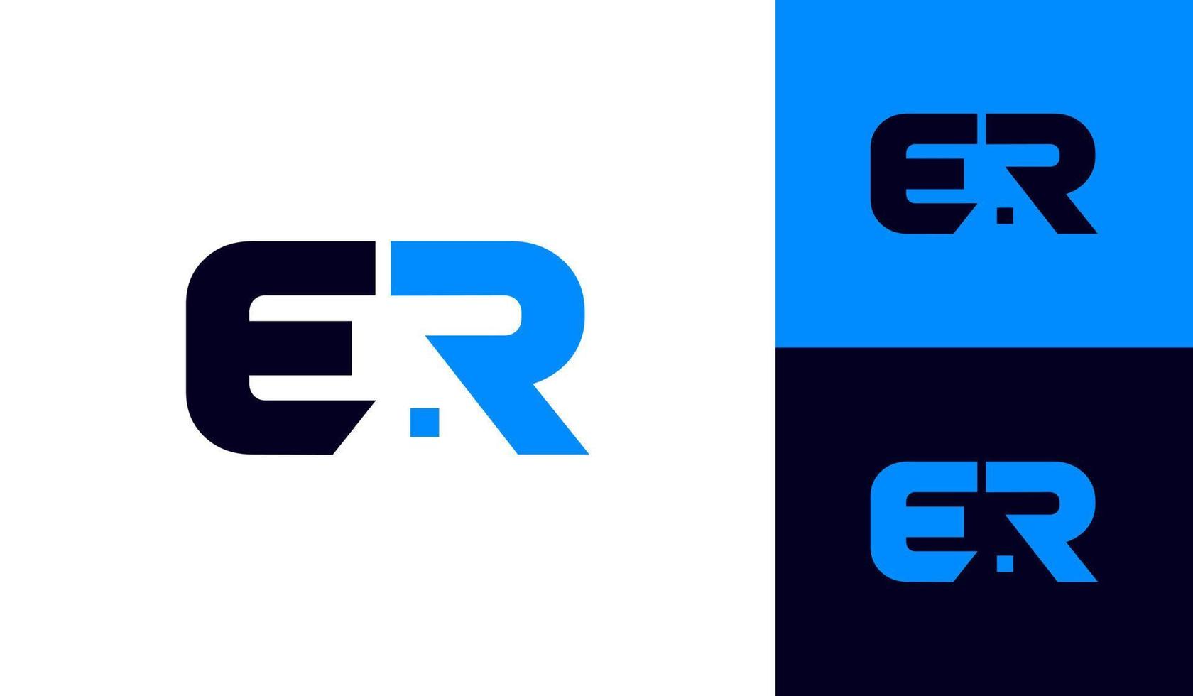 Letter ER logo with house roof vector