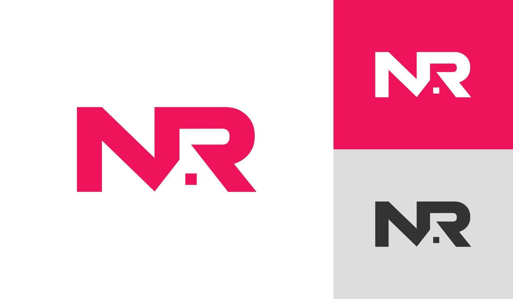 Letter NR logo with house roof vector