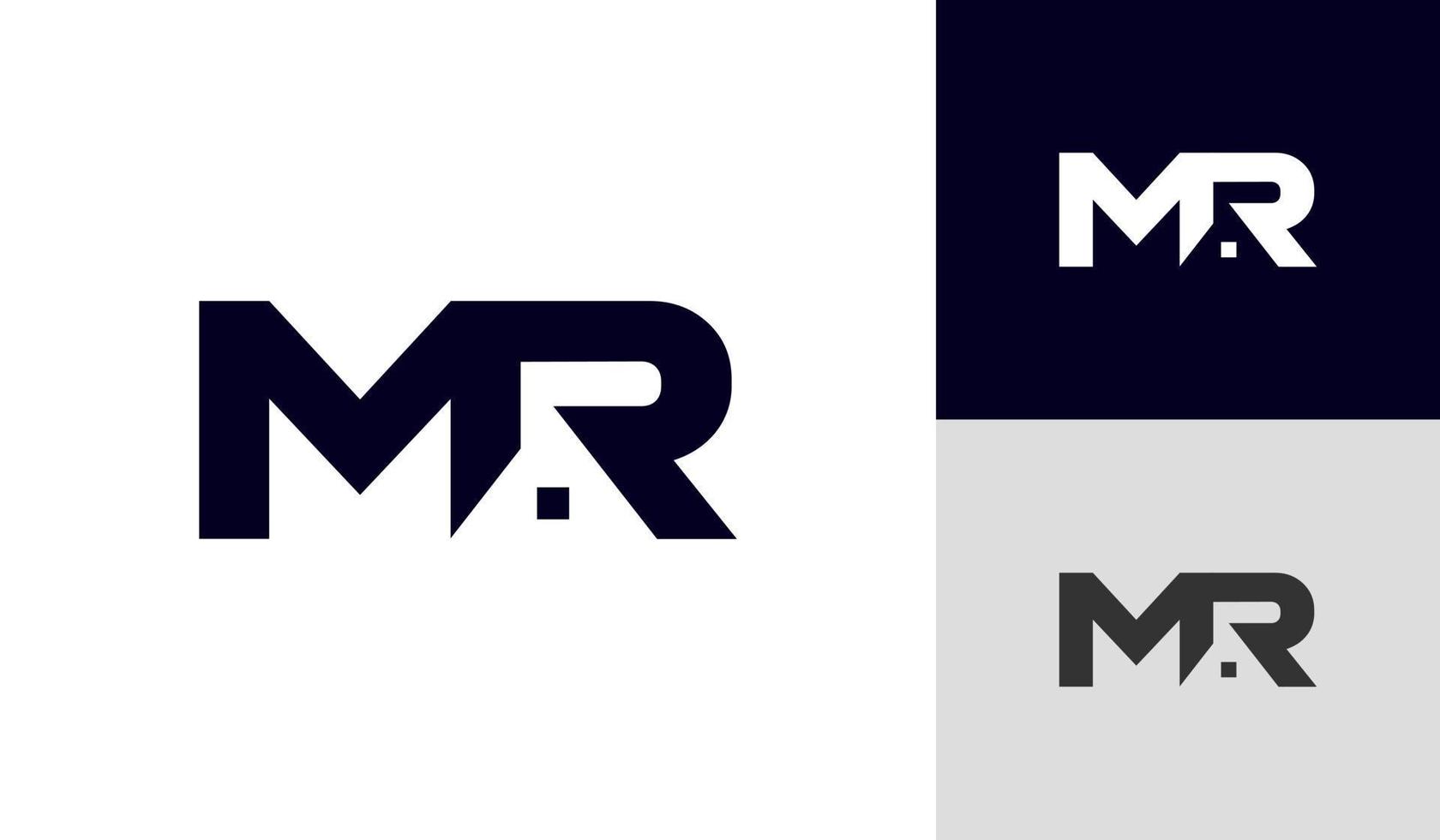 Letter MR logo with house roof vector