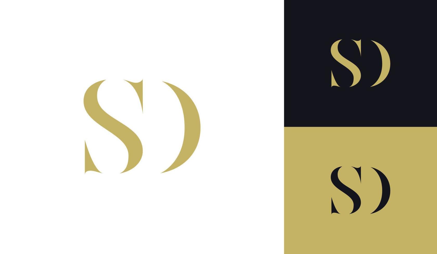 Luxury letter SD monogram logo for fashion company vector