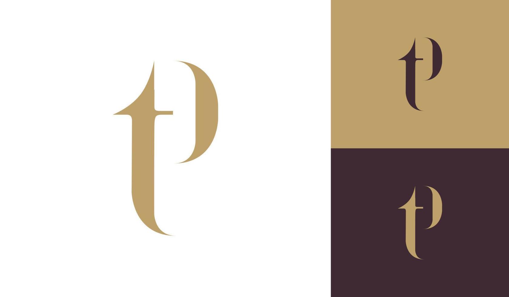 Luxury and simple letter PT or TP monogram logo vector