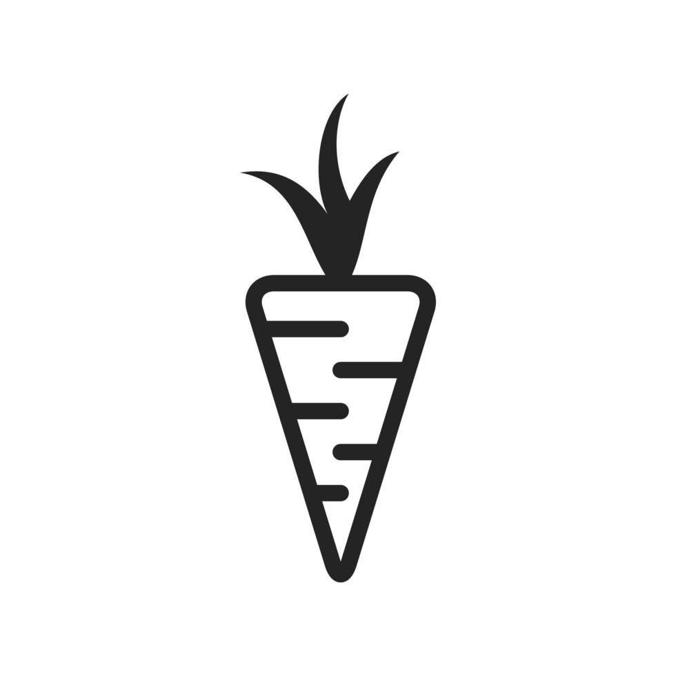 Vector carrot icon in sketch doodle style