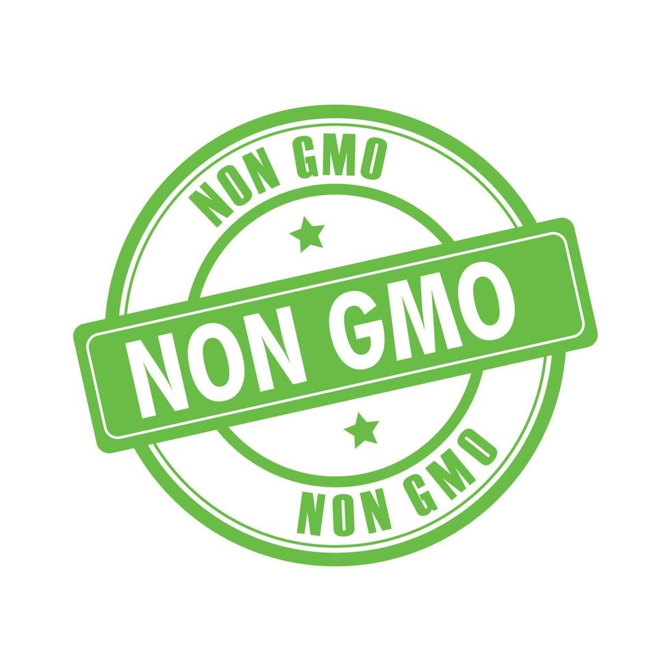 Vector non gmo label only natural organic product icon gmo free green label no genetically modified sign