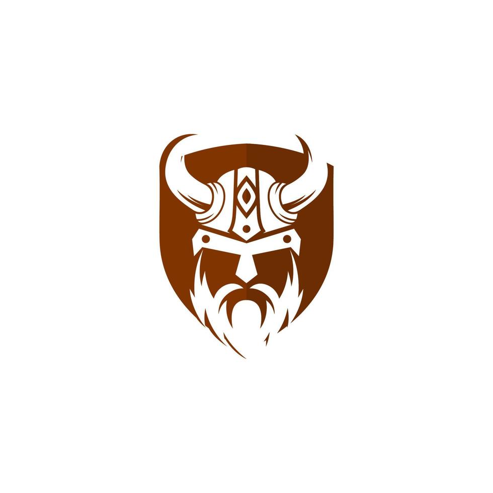 Viking helmet logo on white background vector