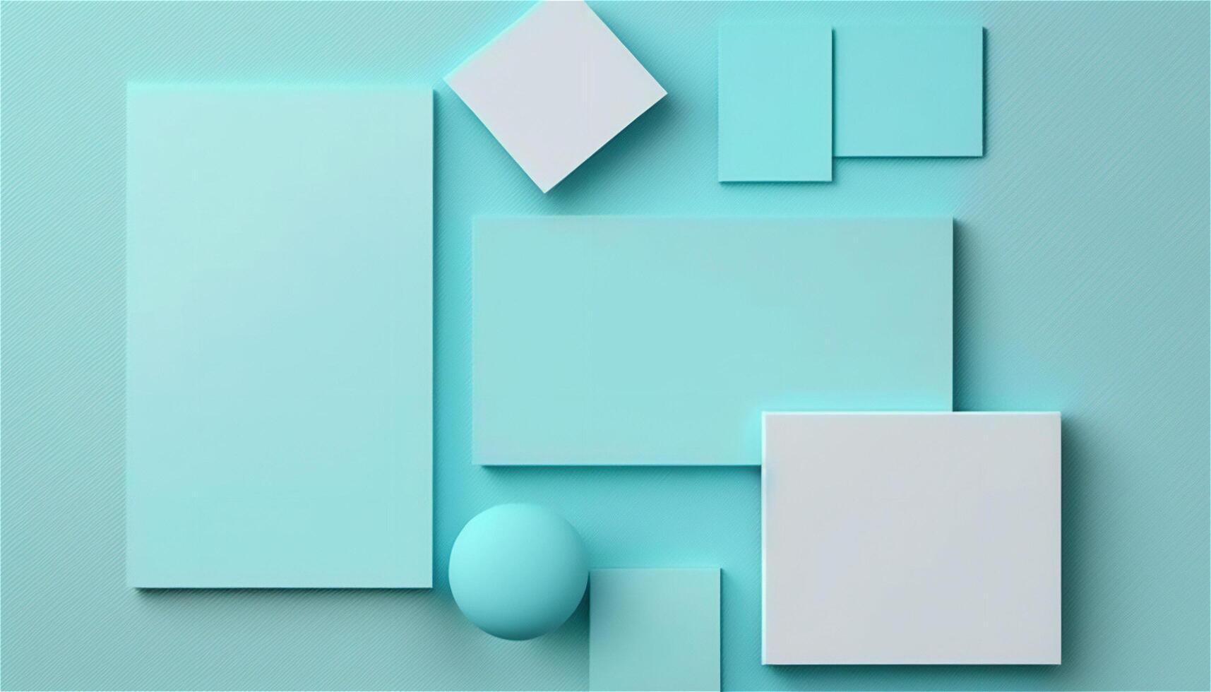 Pastel blue empty paper texture background template, banner for advertising. Rectangular geometric shapes. Copy space. space for text. . photo