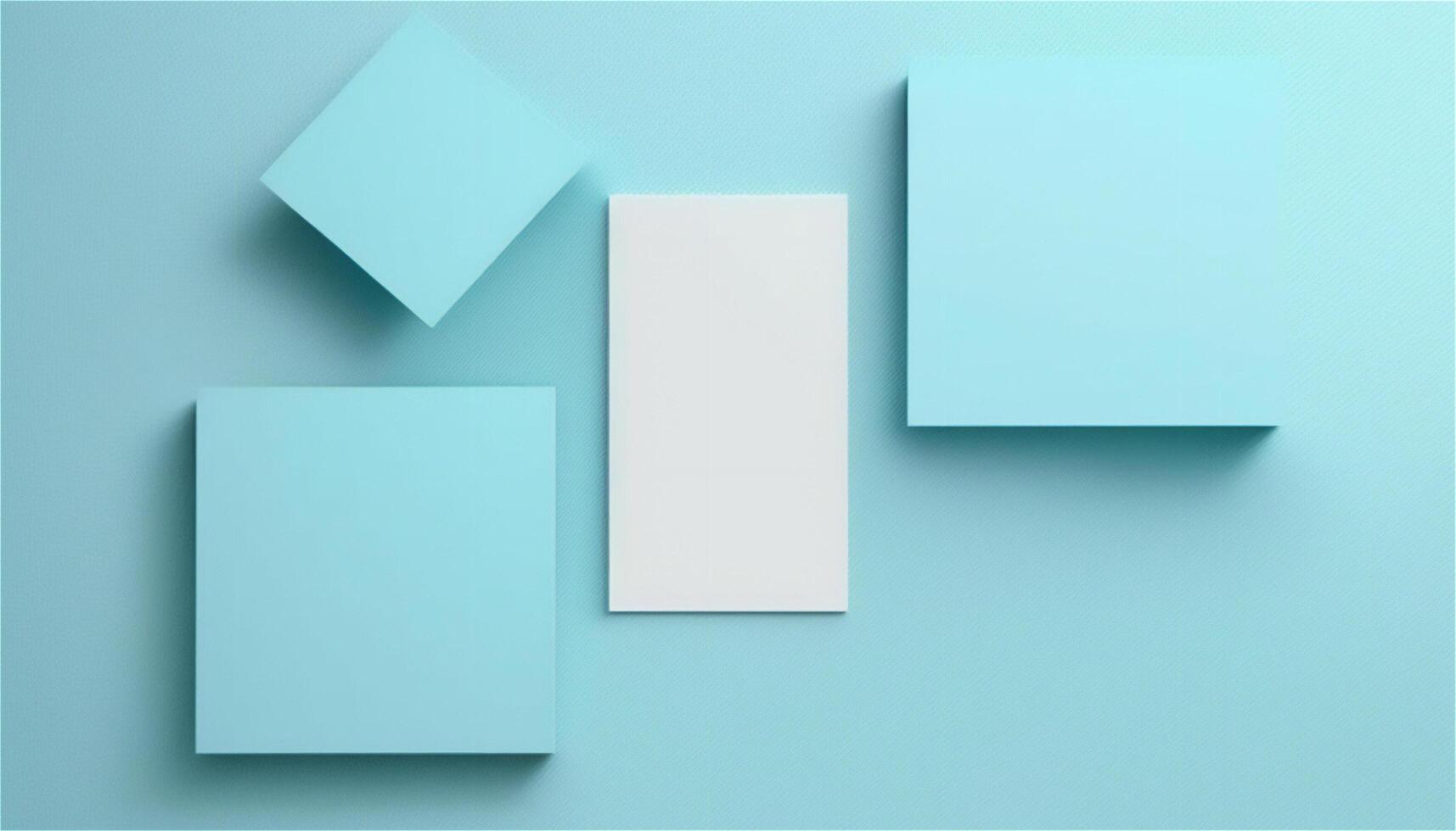 Pastel blue empty paper texture background template, banner for advertising. Rectangular geometric shapes. Copy space. space for text. . photo