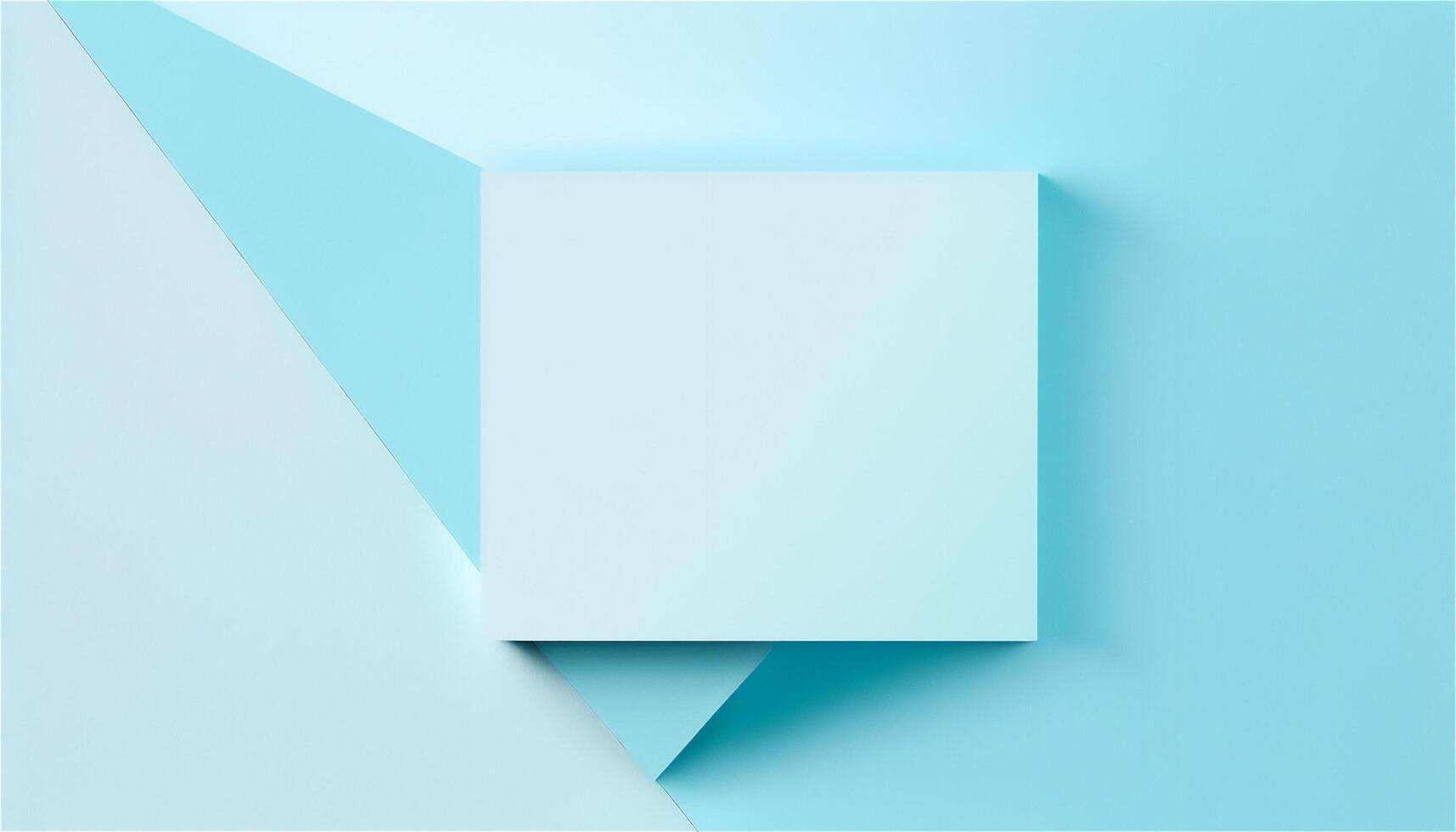 Pastel blue empty paper texture background template, banner for advertising. Rectangular geometric shapes. Copy space. space for text. . photo