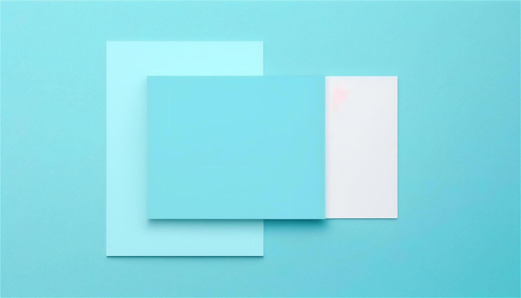 Pastel blue empty paper texture background template, banner for advertising. Rectangular geometric shapes. Copy space. space for text. . photo