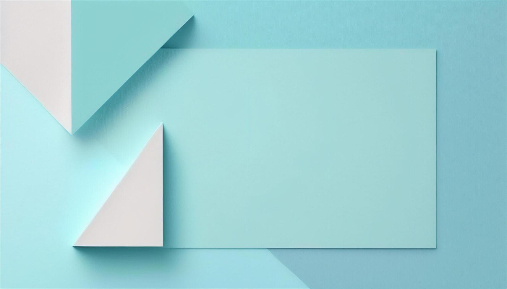 Pastel blue empty paper texture background template, banner for advertising. Rectangular geometric shapes. Copy space. space for text. . photo