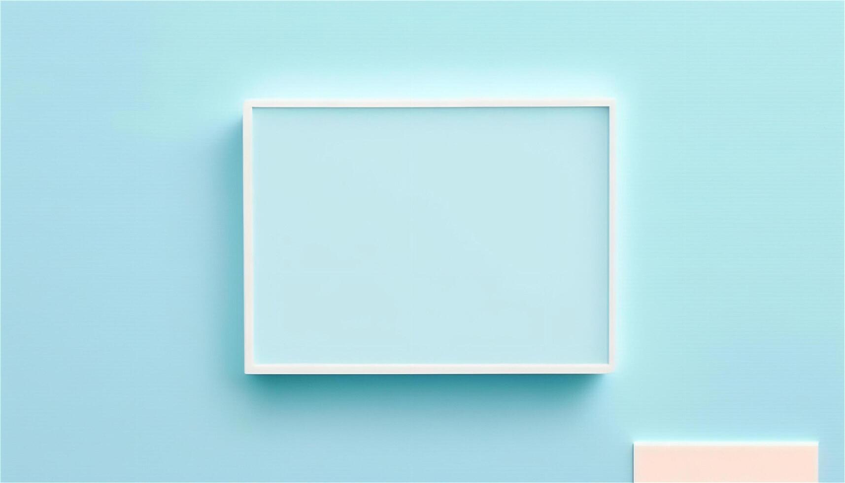 Pastel blue empty paper texture background template, banner for advertising. Rectangular geometric shapes. Copy space. space for text. . photo