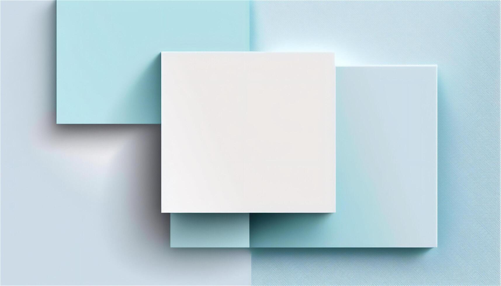 Pastel blue empty paper texture background template, banner for advertising. Rectangular geometric shapes. Copy space. space for text. . photo