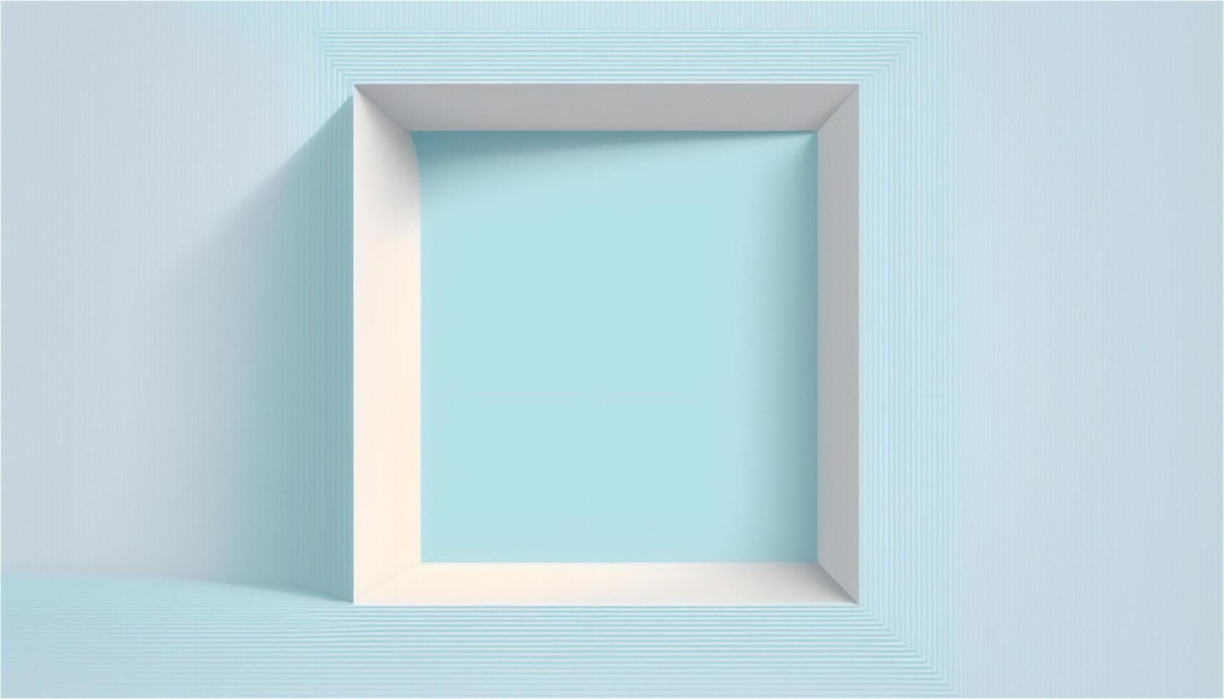 Pastel blue empty paper texture background template, banner for advertising. Rectangular geometric shapes. Copy space. space for text. . photo