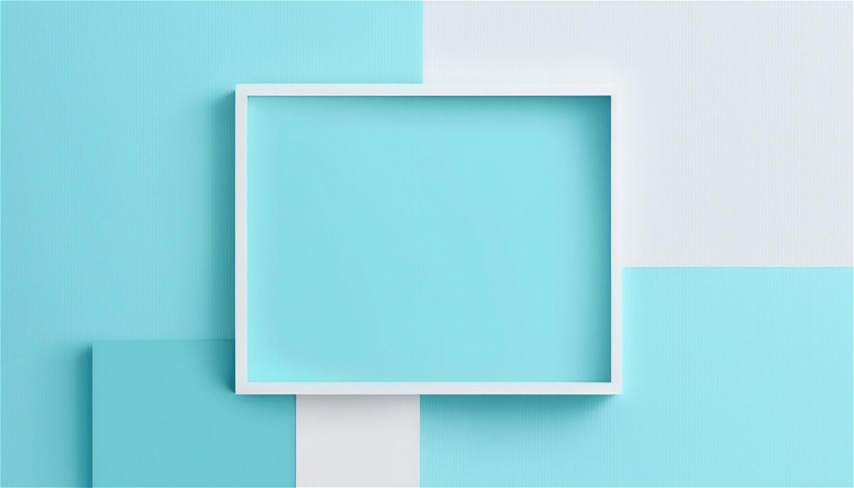 Pastel blue empty paper texture background template, banner for advertising. Rectangular geometric shapes. Copy space. space for text. . photo