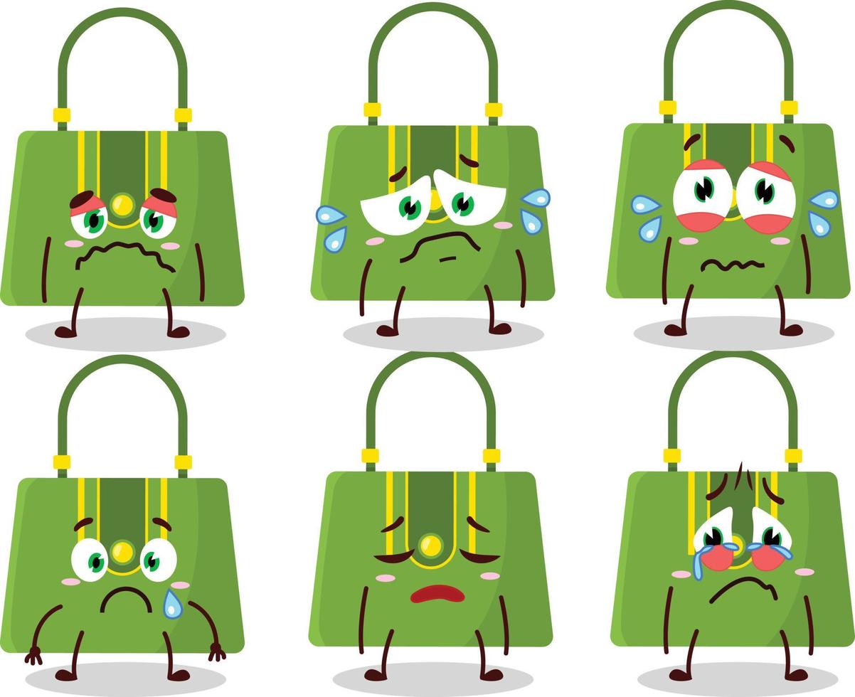 Women bag cartoon character with sad expression vector