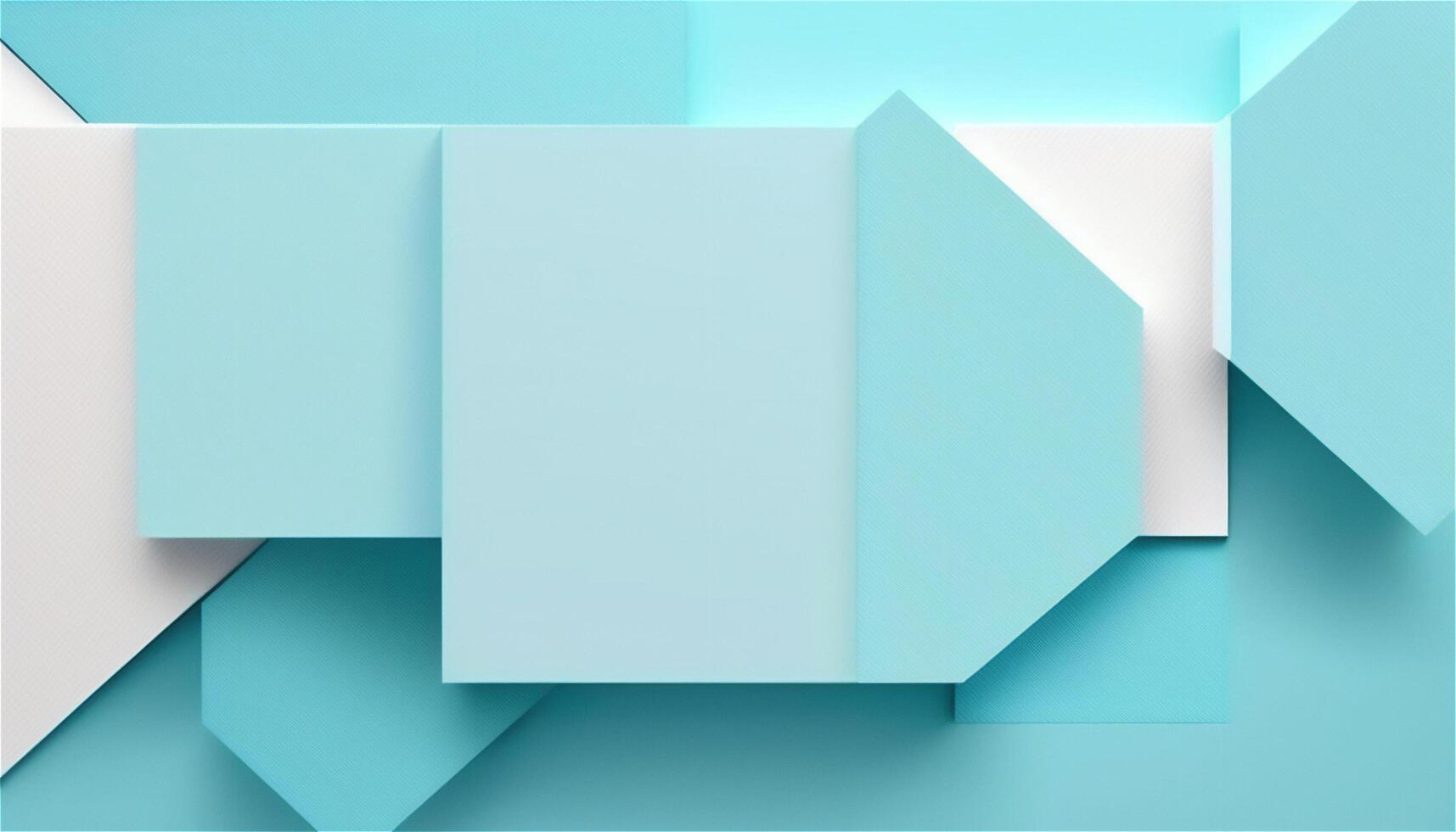 Pastel blue empty paper texture background template, banner for advertising. Rectangular geometric shapes. Copy space. space for text. . photo