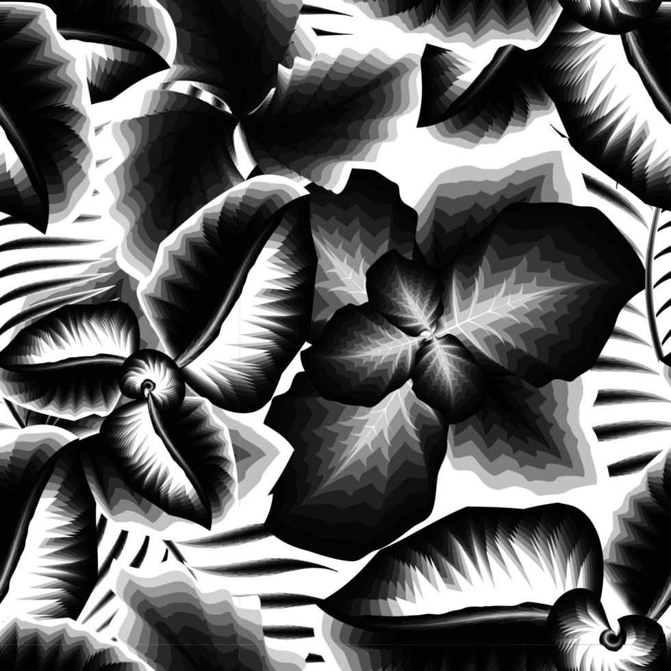 seamless pattern with tropical leaves and plants foliage on white background. Nature ornament for textile, fabric, wallpaper, surface design. nature leaves ornaments. tropical wallpaper. Exotic. fall vector