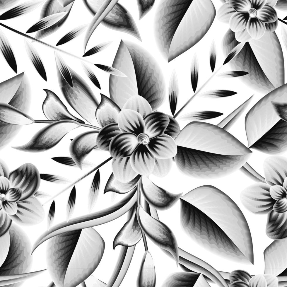 vintage nature floral background Seamless pattern with hand drawn flowers plants and foliage on light. Design for fabric, wallpaper or wrap papers. prints texture. Beautiful floral print. Exotic vector