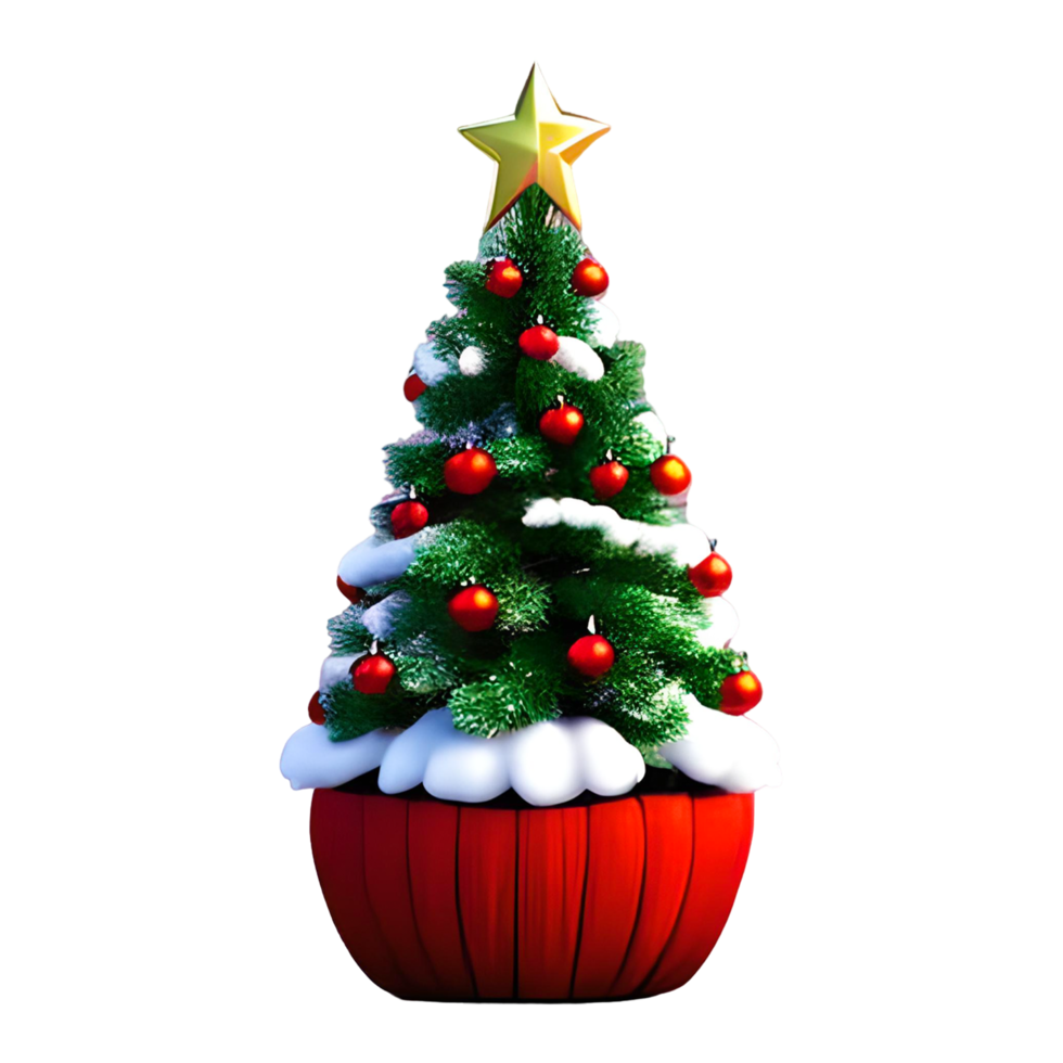 3d Lovely Green Christmas Tree png