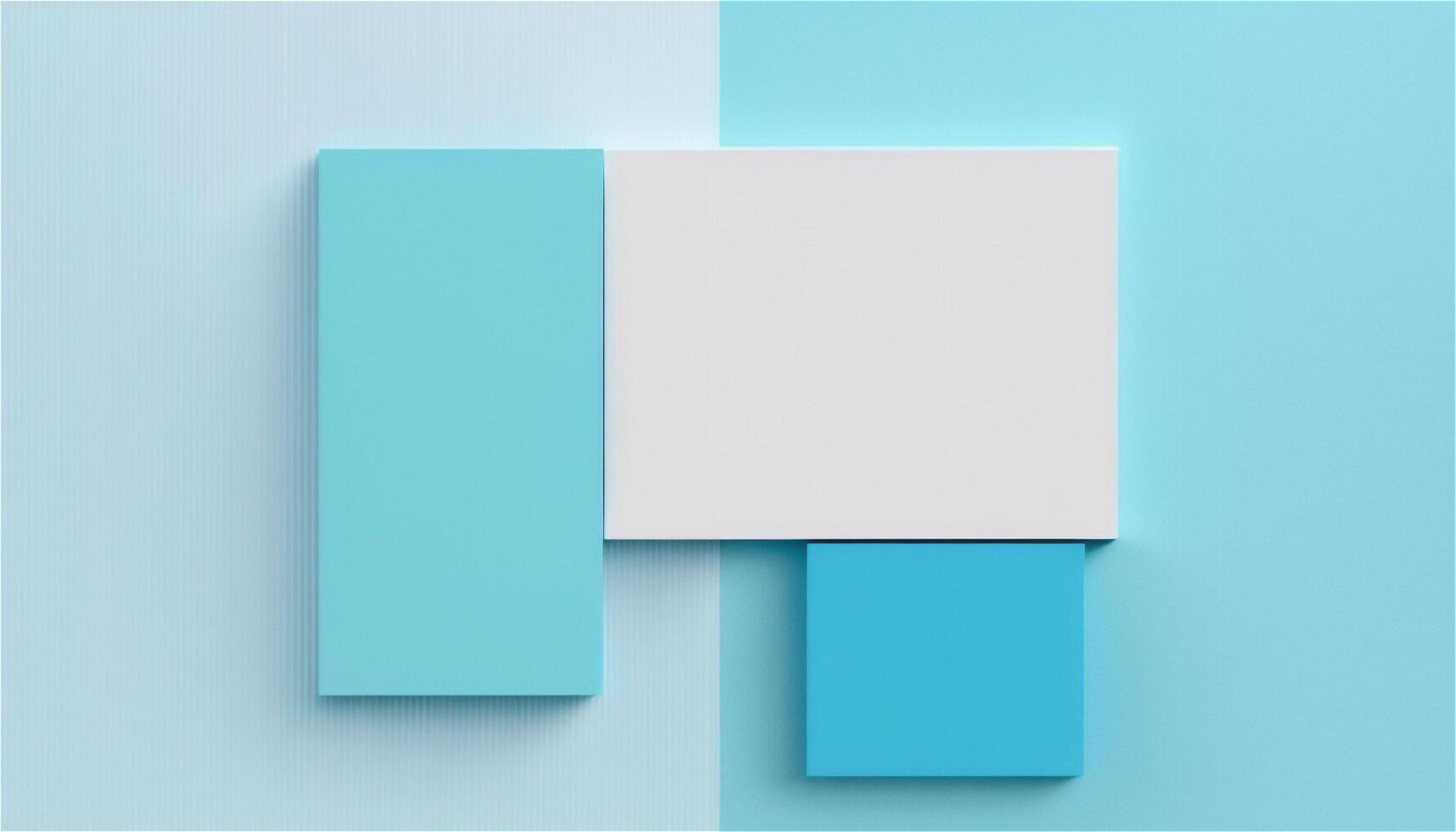 Pastel blue empty paper texture background template, banner for advertising. Rectangular geometric shapes. Copy space. space for text. . photo