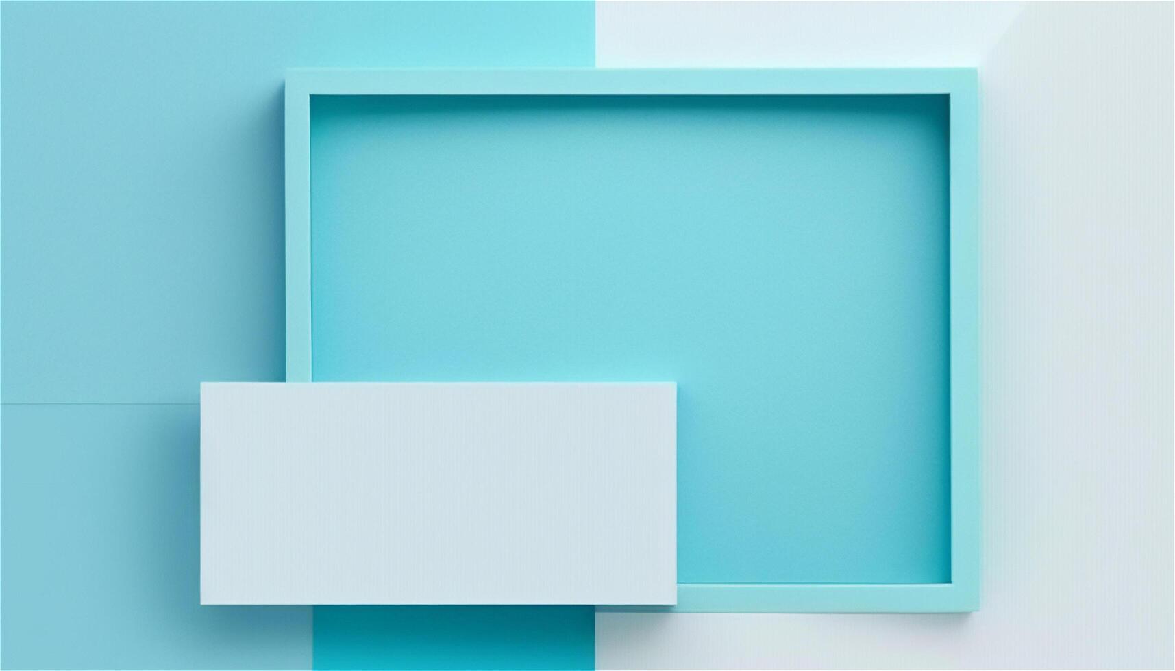 Pastel blue empty paper texture background template, banner for advertising. Rectangular geometric shapes. Copy space. space for text. . photo