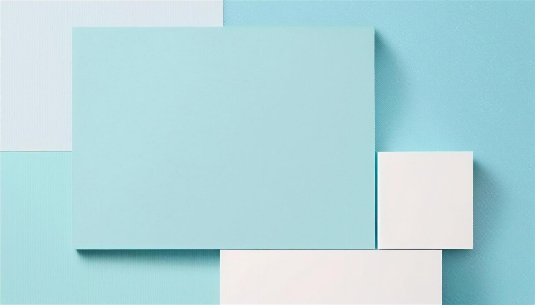 Pastel blue empty paper texture background template, banner for advertising. Rectangular geometric shapes. Copy space. space for text. . photo