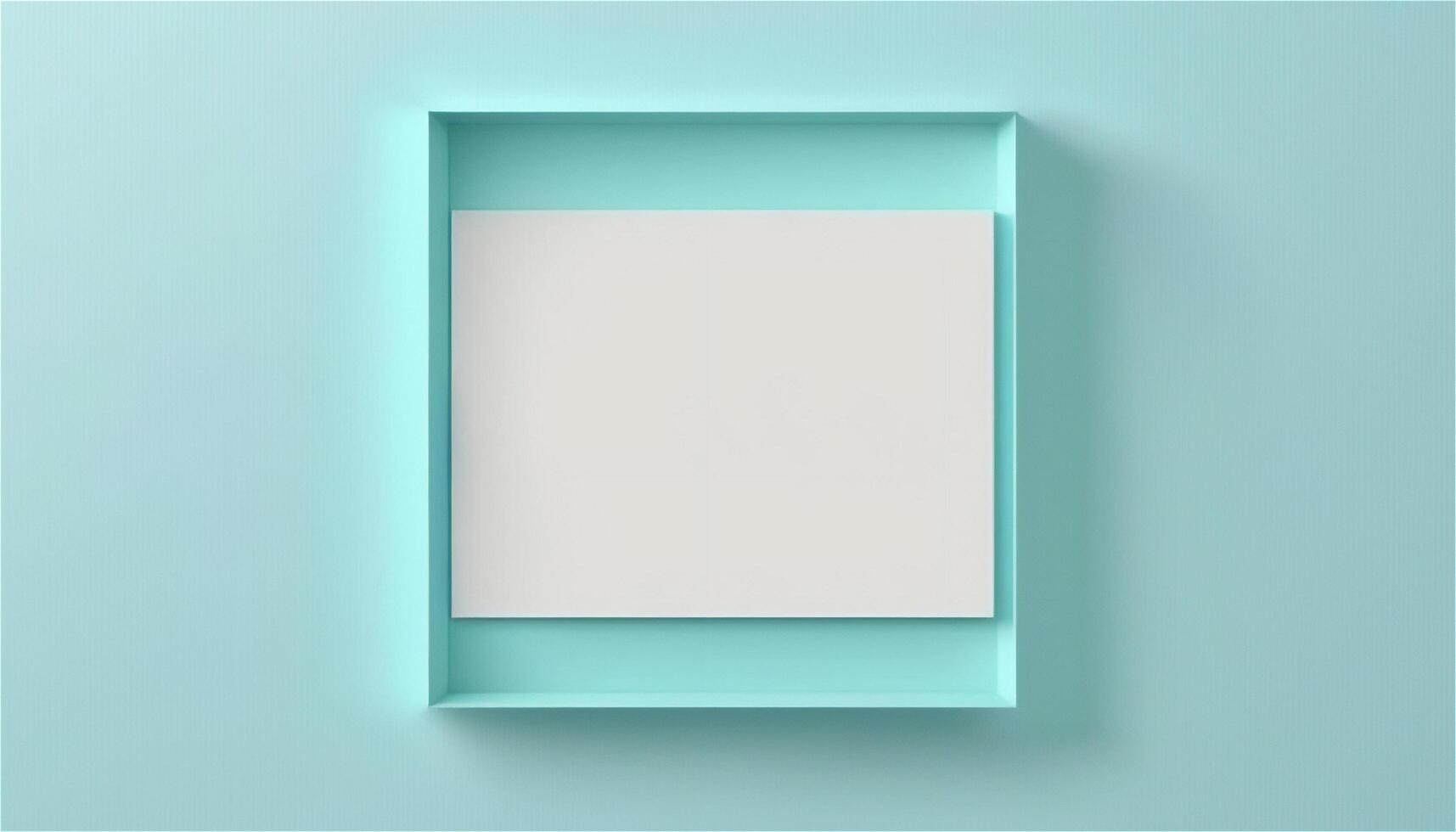 Pastel blue empty paper texture background template, banner for advertising. Rectangular geometric shapes. Copy space. space for text. . photo