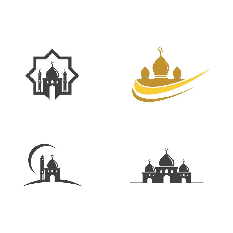 ilustración de vector de icono musulmán de mezquita