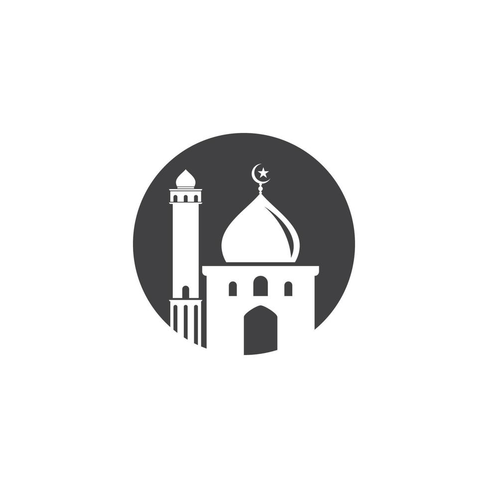 ilustración de vector de icono musulmán de mezquita