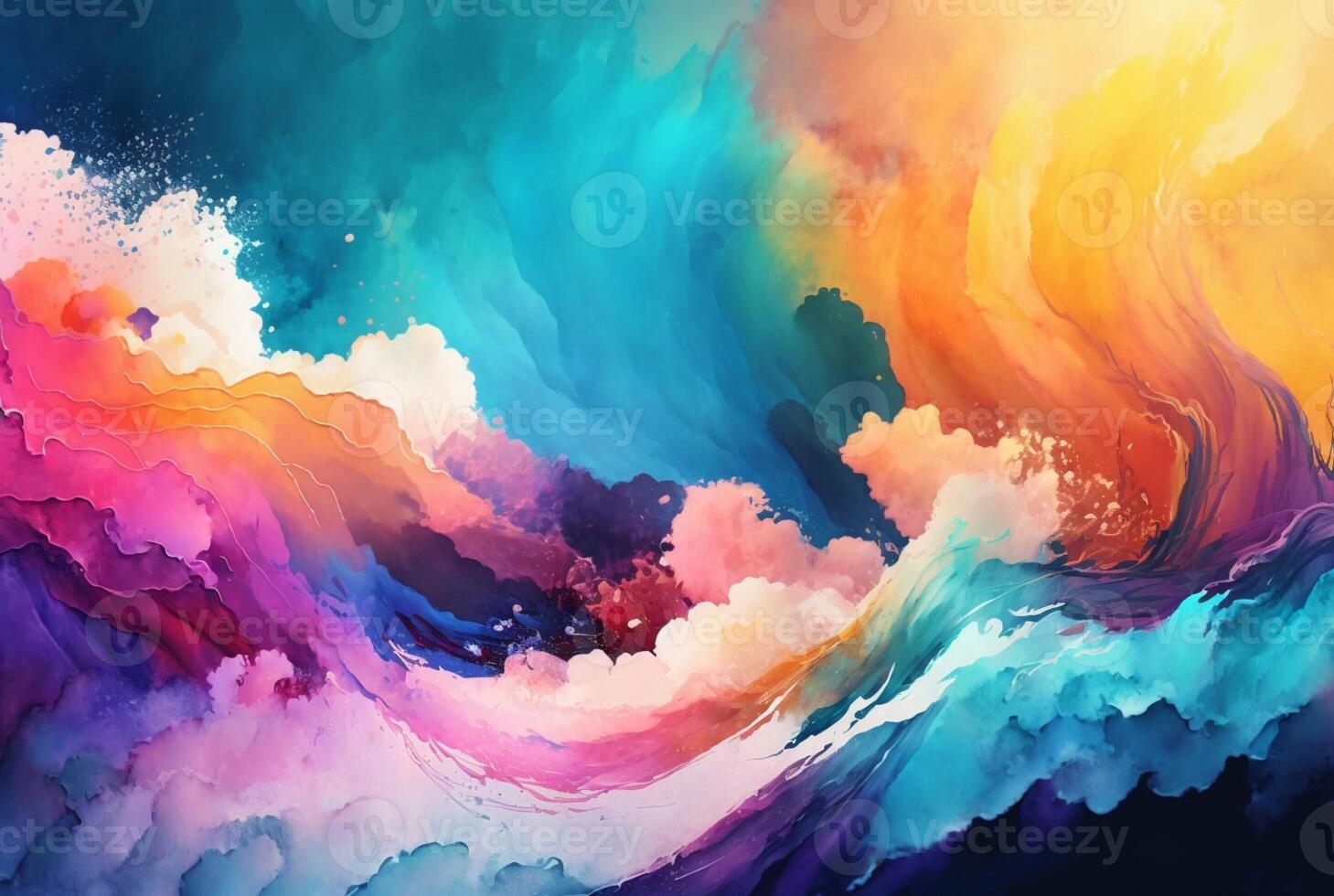 Abstract colorful watercolor background photo
