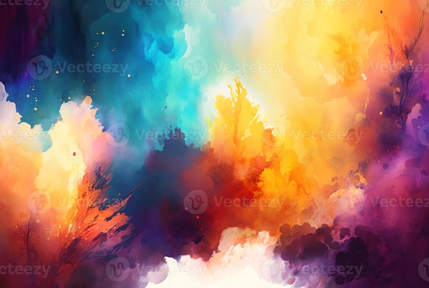 Abstract colorful watercolor background photo