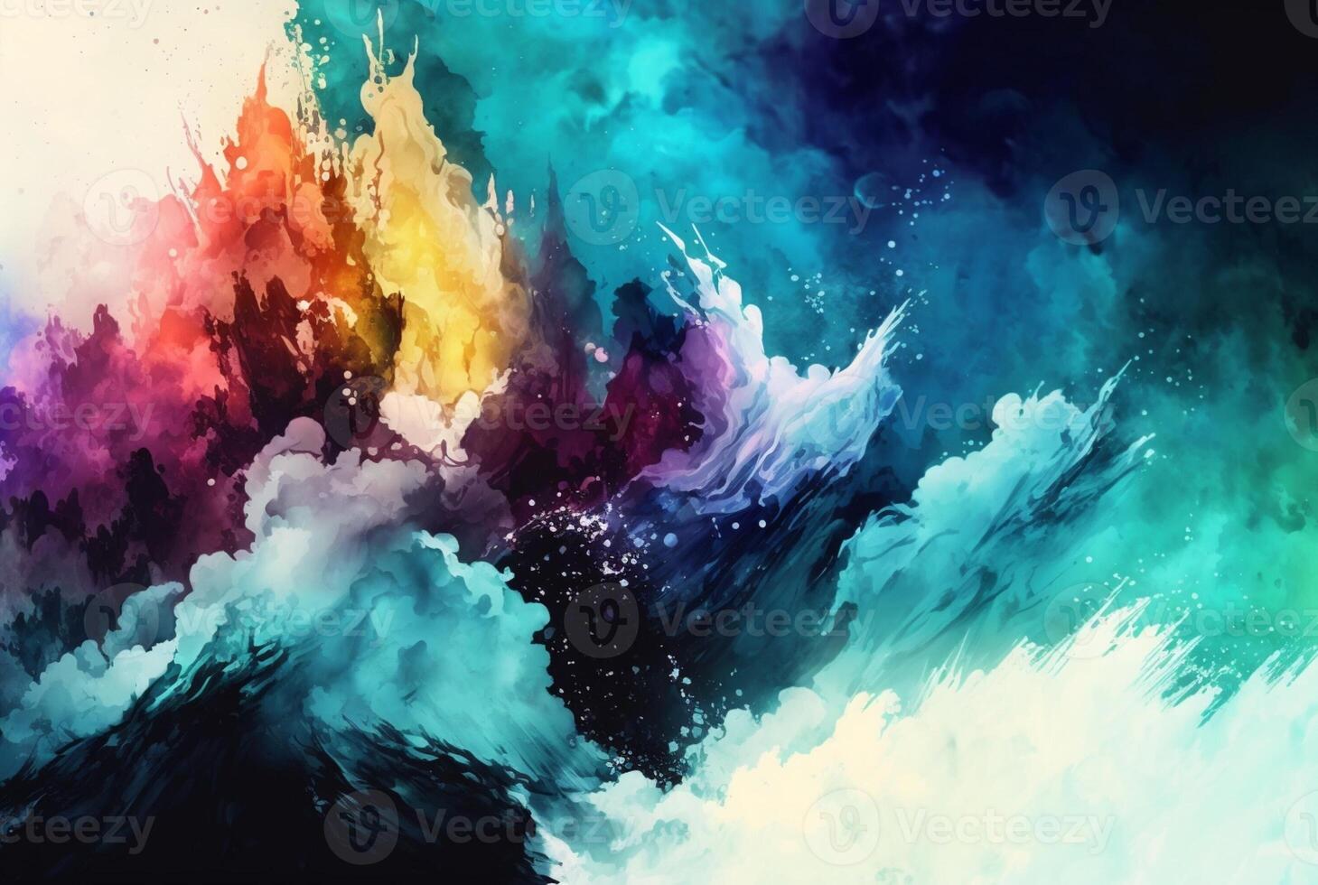 Abstract colorful watercolor background photo
