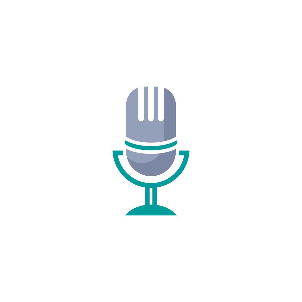 Microphone logo with a microphone on it vector