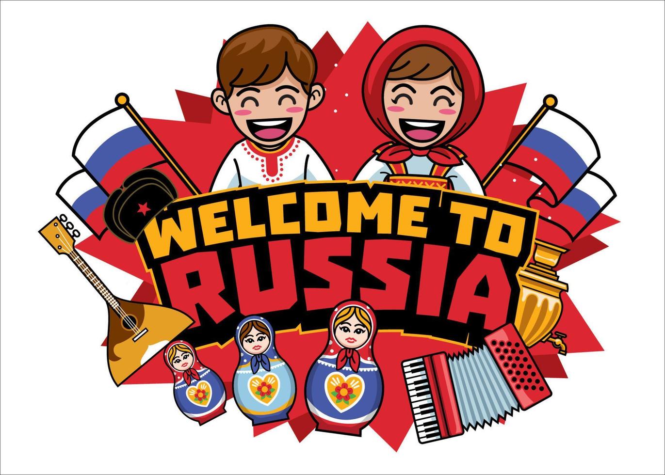 greeting design of russia vector