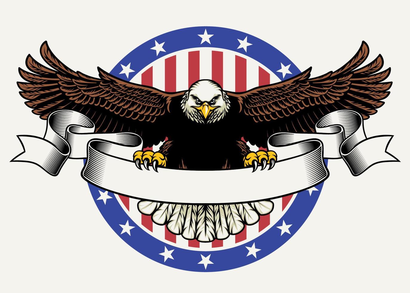 american bald eagle hold the blank ribbon for text vector