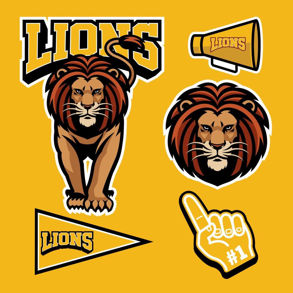 lion mascot set vector