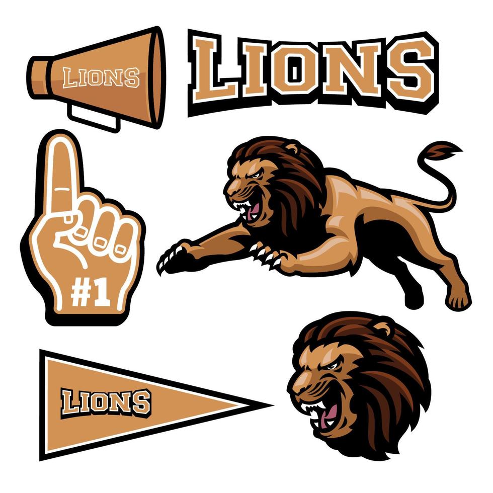 lion jumping mascot vector