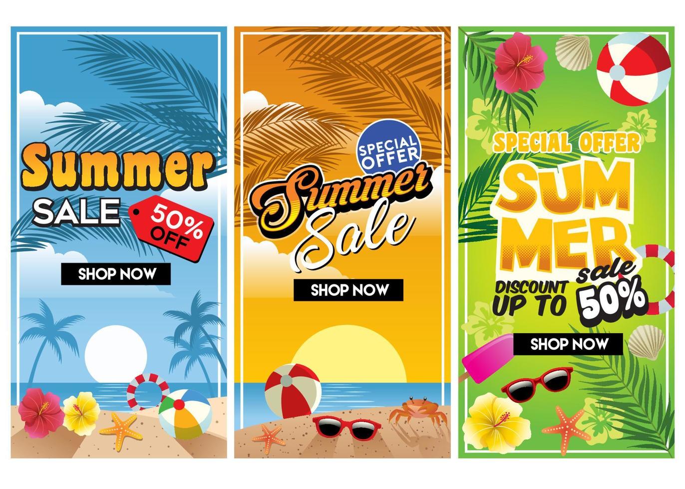 Summer commercial Sale Flyer vector