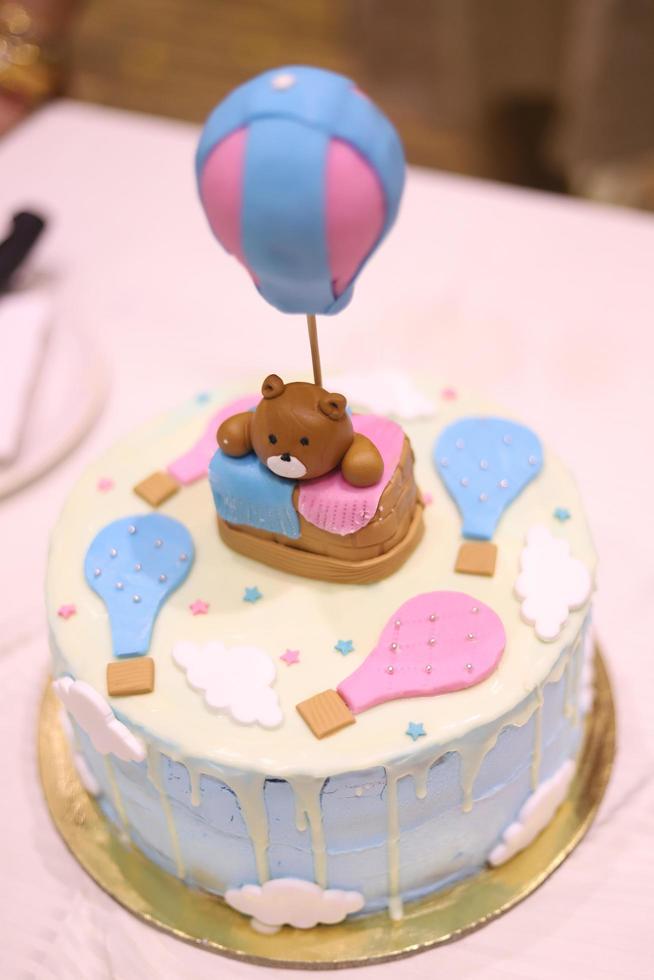 cake preparation of baby shower photo