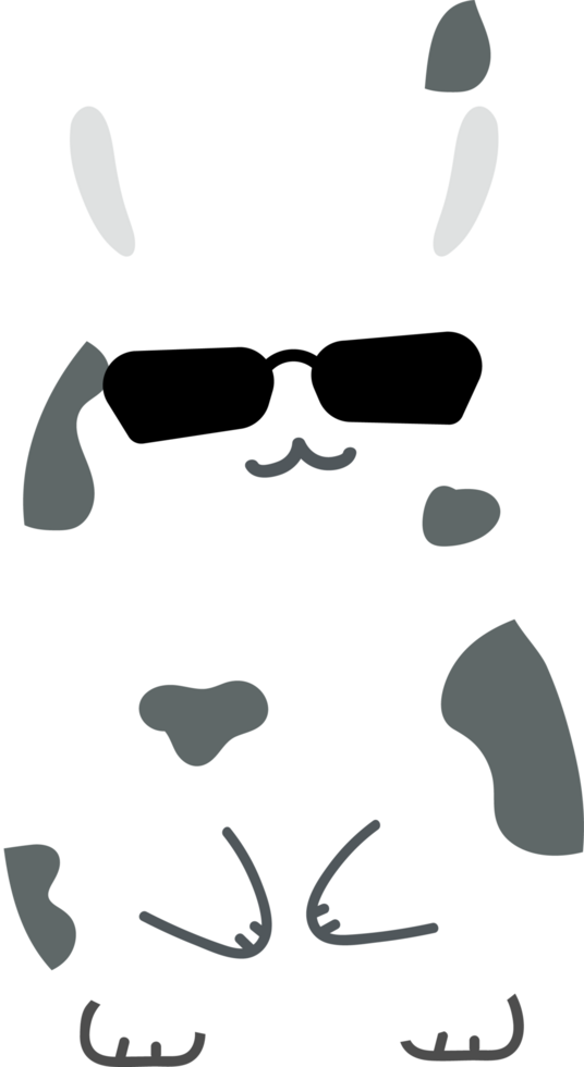 coniglio con occhiali da sole cartone animato personaggio ritagliare png