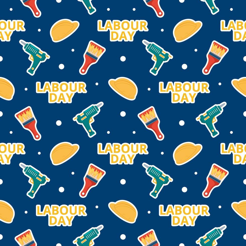 Happy Labor Day Seamless Pattern Design Illustration with Different Professions in Template Hand Drawn vector